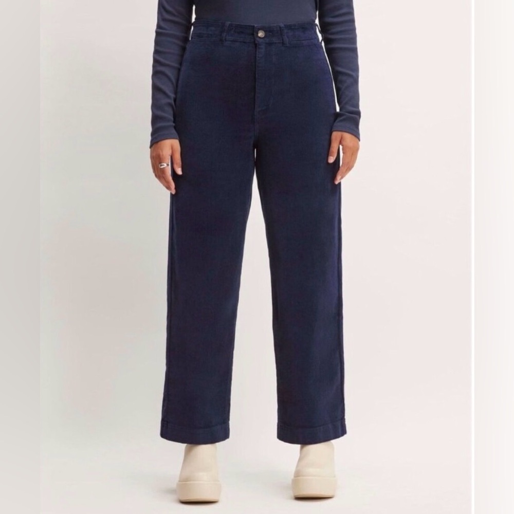 Everlane Navy Blue Corduroy Wide Leg Pants
